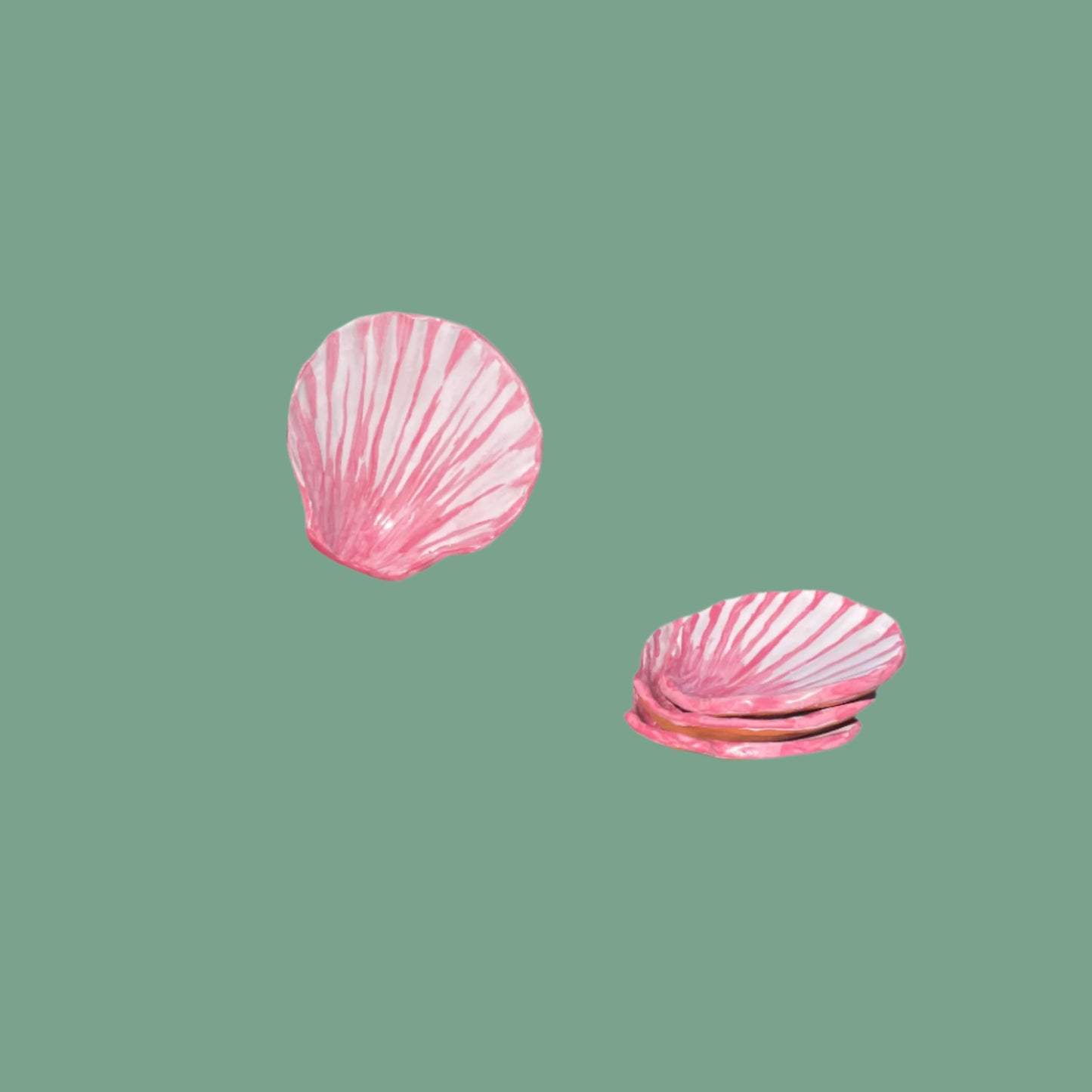 Majolica Shell Trinket Dish