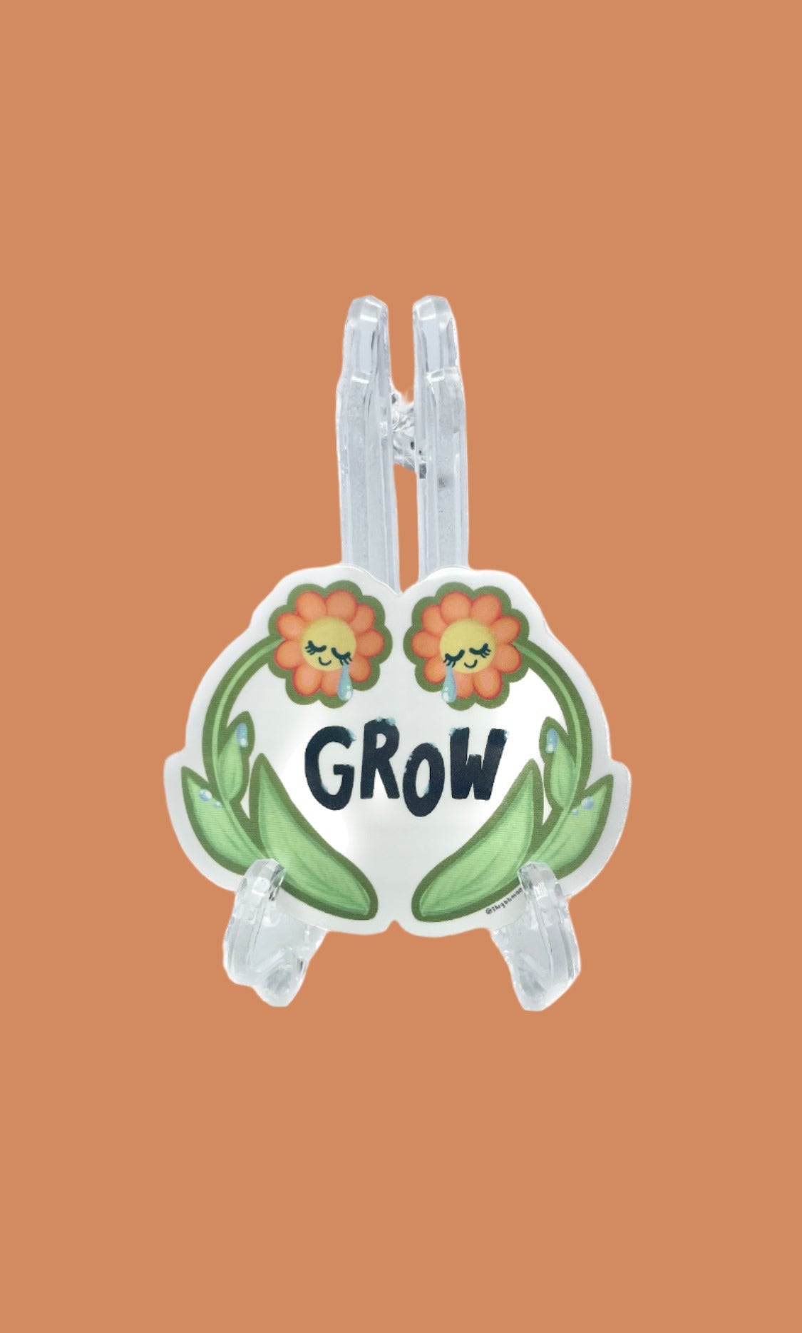 "Grow" Flowers Die-Cut Sticker