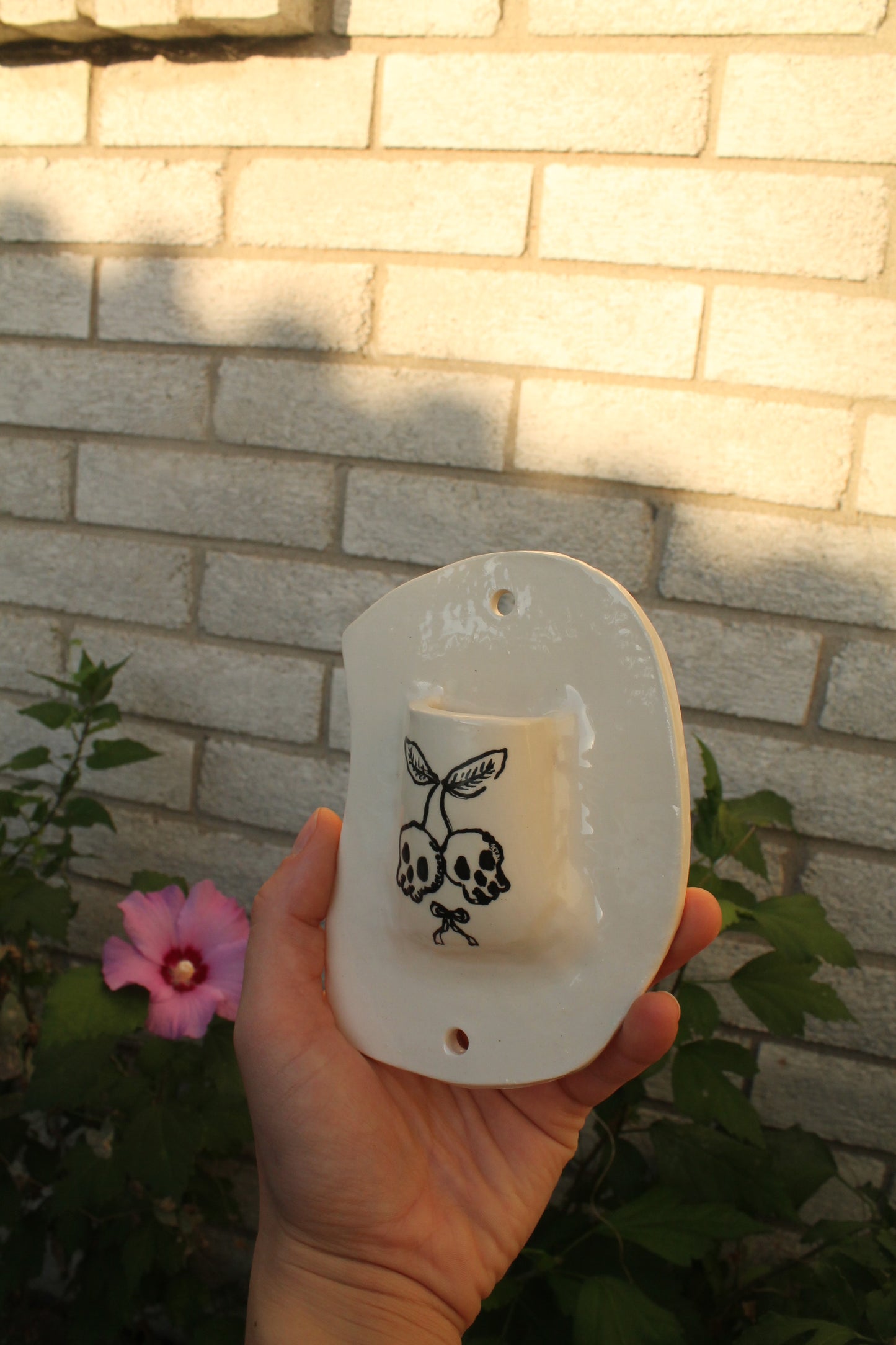 Cherry Skulls Wall Pocket