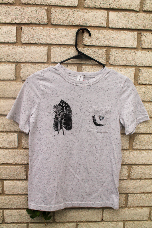 Prairie Dock/Slugs Print Shirt - White Speckle