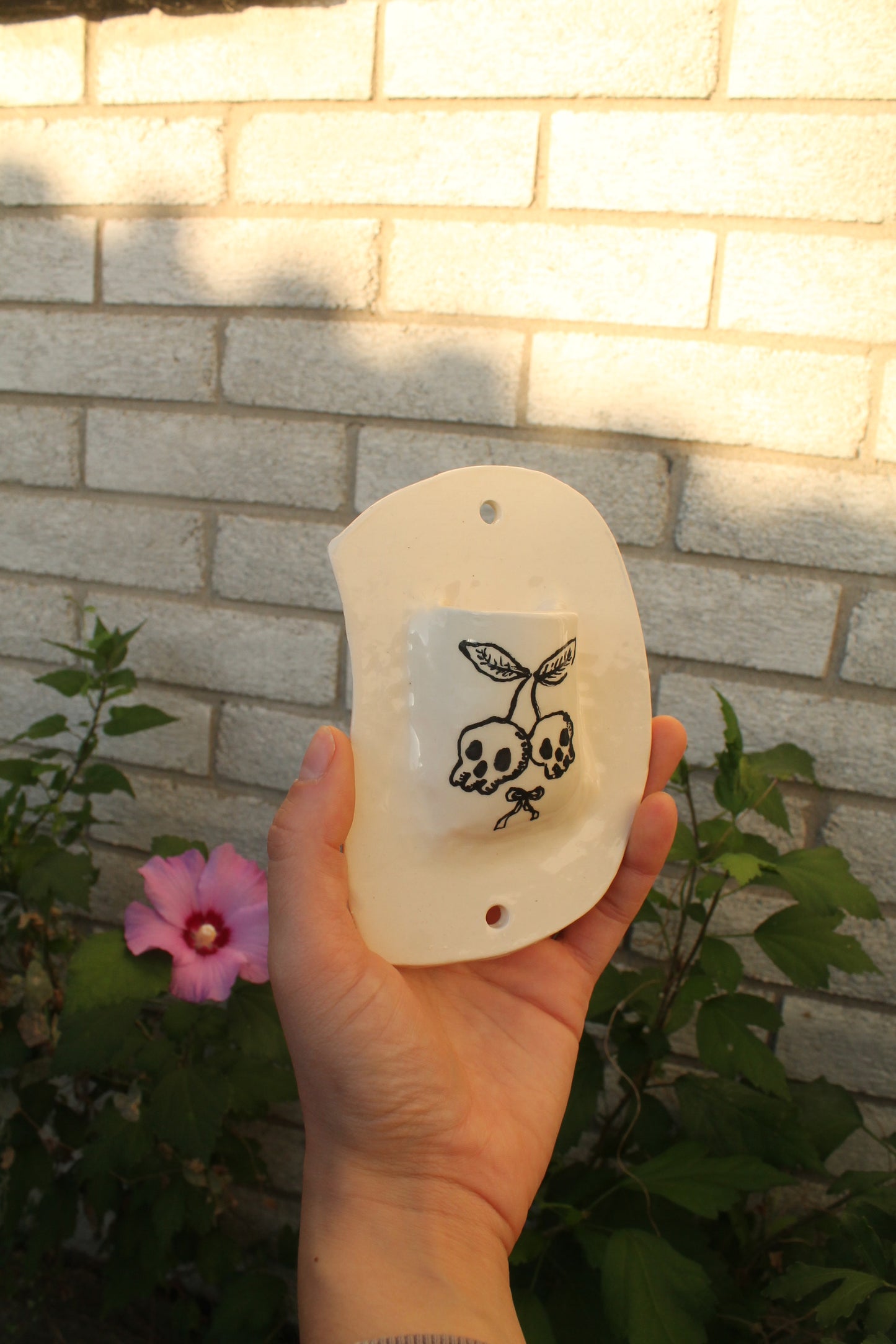 Cherry Skulls Wall Pocket