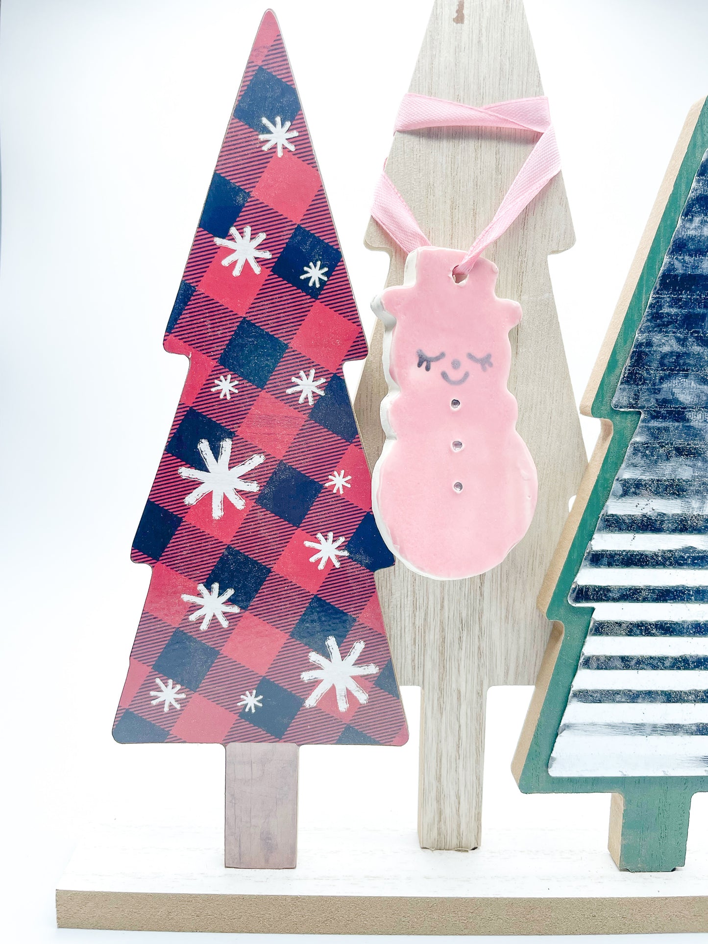 Pink Snowman Tree Ornament